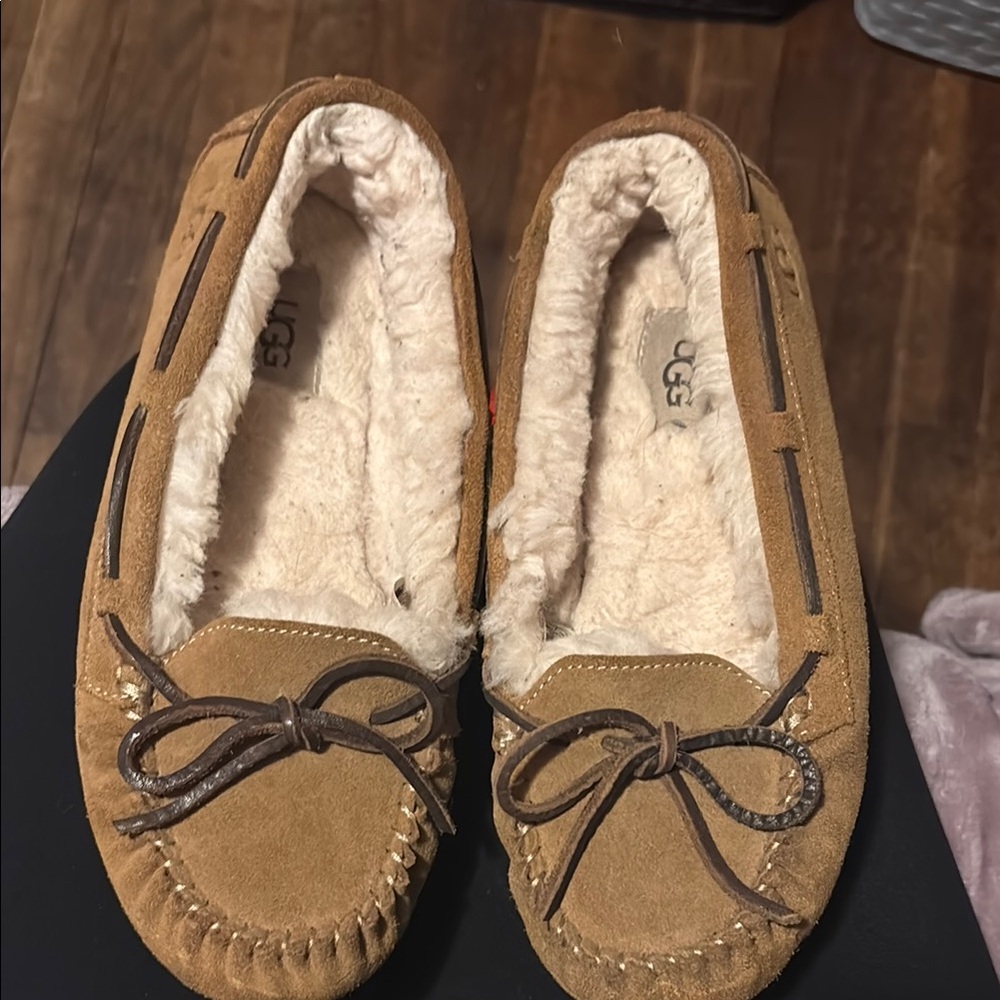 UGG Tan Suede Moccasin Slippers